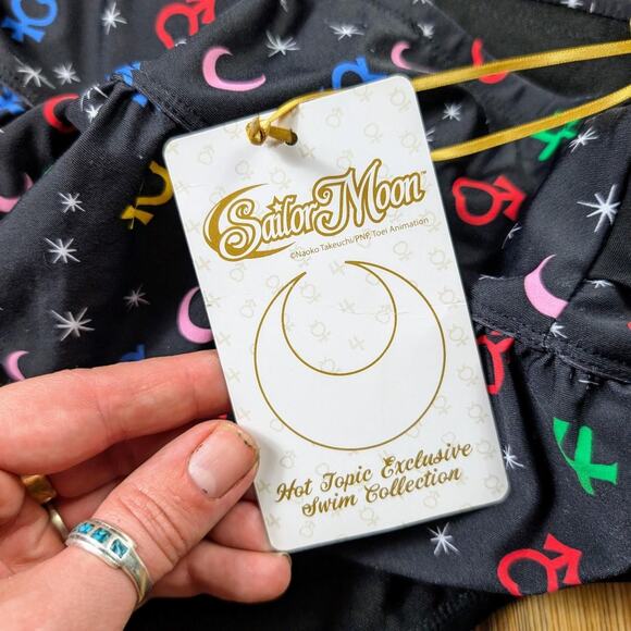 Sailor Moon Luna Symbols Skirted Swim Bottoms Hot Topic Anime Manga Goth Emo - Picture 4 of 5